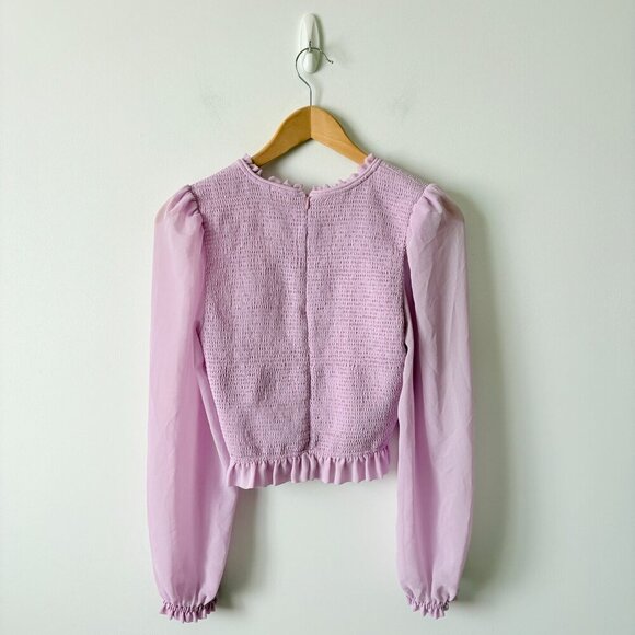 Aritzia Wilfred Tempest Long Sleeve Blouse Orchid Petal Purple Size Medium - Picture 5 of 7